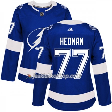 Nainen NHL Tampa Bay Lightning Pelipaita Victor Hedman 77 Adidas 2017-2018 Sininen Authentic